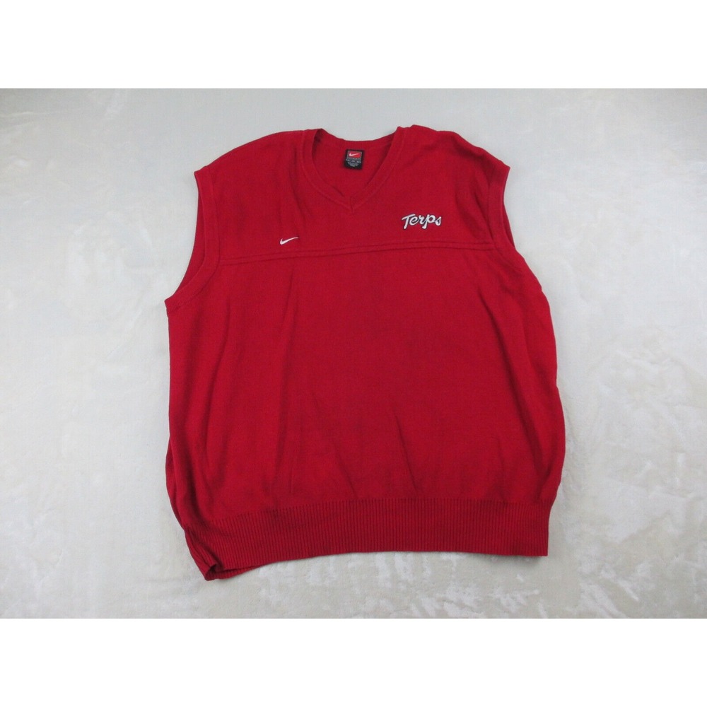 VINTAGE Maryland Terrapins Terps Vest Mens Extra Large‎ Red Nike Football NCAA